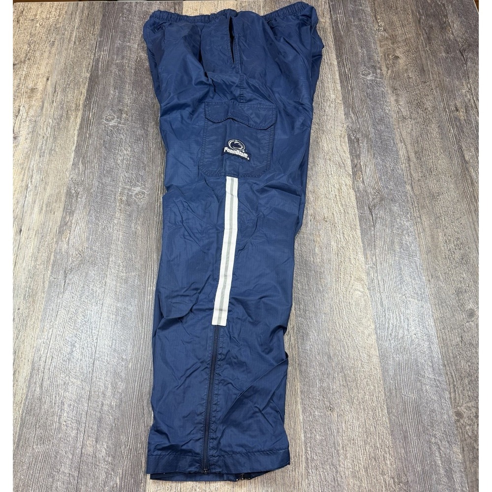 Vintage Penn State Windbreaker Pants Mens XL Blue Nylon Track Pants NCAA 90s‎